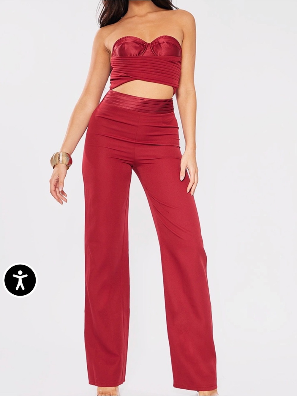 PrettyLittleThing Red Jumpsuit